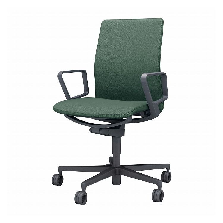 【メーカー直送】 コクヨ オフィスチェア ファブレ 肘付き ディープグリーン 椅子 リモートワーク 在宅..