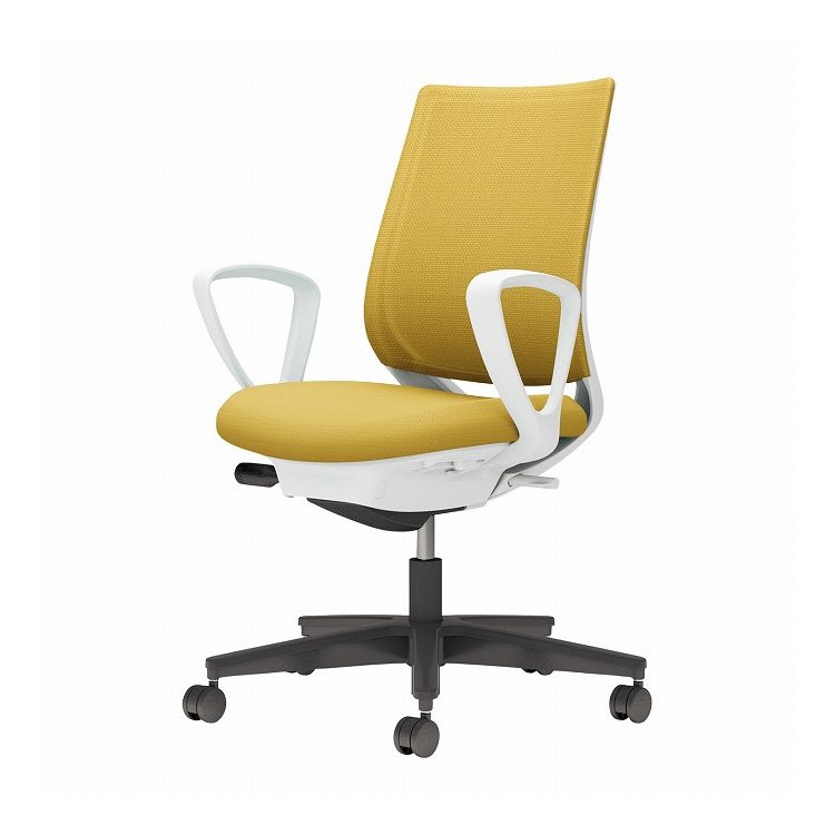 【メーカー直送】 コクヨ オフィスチェア 椅子 イス チェア ミトラ2 サークル肘 ホワイトグレー オリーブイエロー(代引不可)【送料無料】