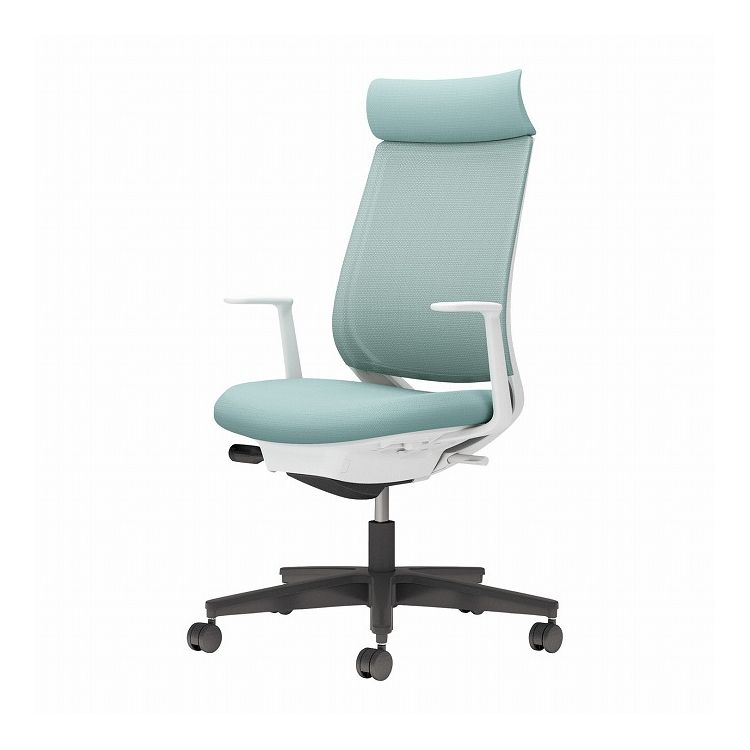 【メーカー直送】 コクヨ オフィスチェア 椅子 イス チェア ミトラ2 L型肘 ホワイトグレー アッシュターコイズ(代引不可)【送料無料】