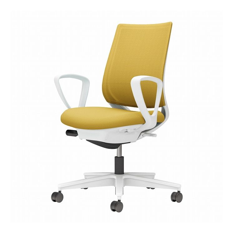 其它 - 【メーカー直送】 コクヨ オフィスチェア 椅子 イス チェア ミトラ2 サークル肘 ホワイトグレー オリーブイエロー(代引不可)【送料無料】