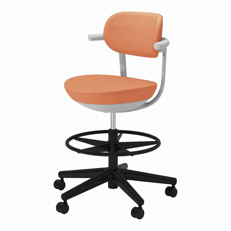 コクヨ 【メーカー直送】カジュアルチェア パロ ハイタイプ 背クッションタイプ ハイタイプ 本体ライトグレー ブラック脚 背座同色 C07-B21CU-E20Y0Y1 フローリング用 ペールテラコッタ・ペールテラコッタ(代引不可)【送料無料】