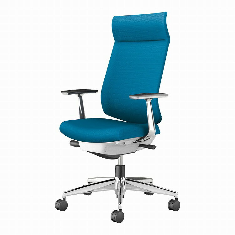 コクヨ 【メーカー直送】オフィスチェア ウィザード4 アディショナルバック アルミ肘 アルミポリッシュ脚 本体ホワイトグレー C06-P422CU-E1G4T41 フローリング用 ターコイズ(代引不可)【送料無料】