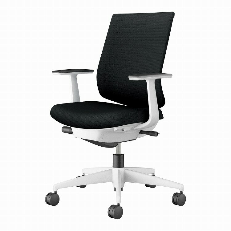 コクヨ 【メーカー直送】オフィスチェア ウィザード4 ローバック T型肘 ホワイト脚 本体ホワイトグレー C06-W112CW-E1G4B61 カーペット用 ブラック(代引不可)【送料無料】