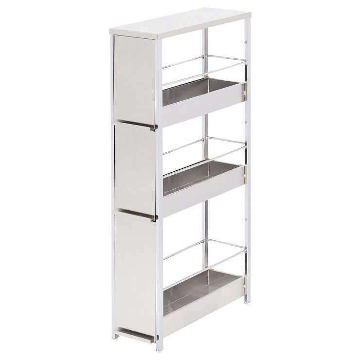 Rakuten - 【日本製】 ステンレスすき間引出しラック W16ロータイプ キッチンラック キッチン収納 収納 ラック(代引不可)【送料無料】