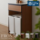 キッチンカウンター 60 完成品 FLON60 ダストボックス収納 モイス加工 ごみ箱 間仕切り 背面化粧 奥行45 高さ93 アルミ取っ手 北欧 フルオープン...