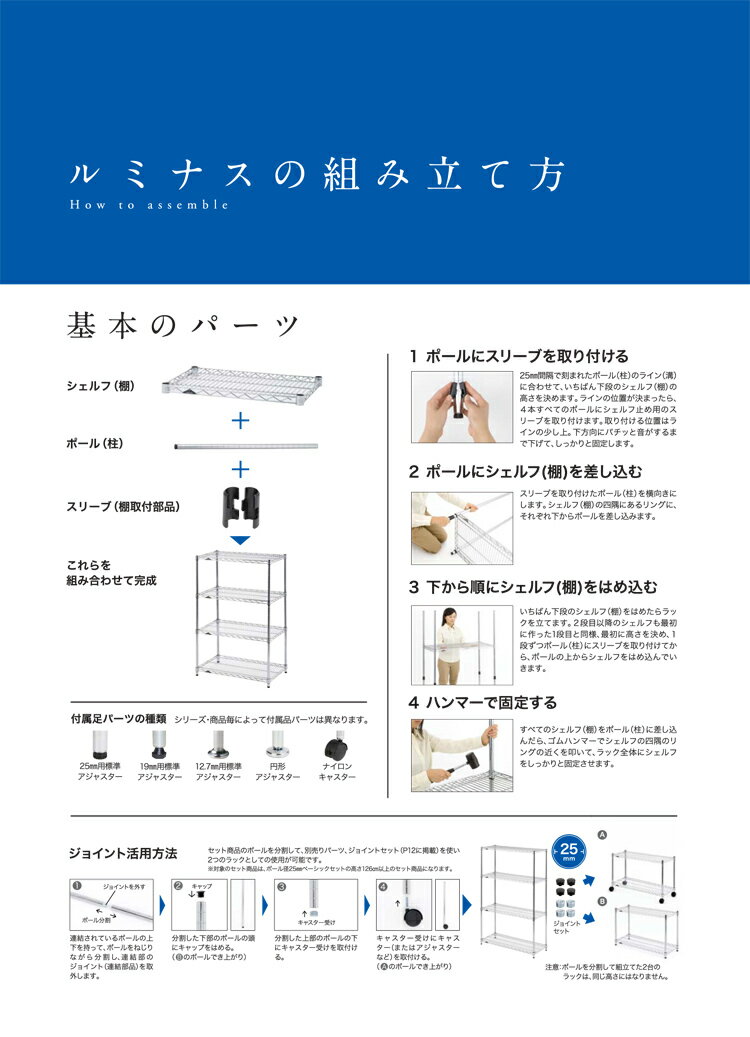 Luminous(ルミナス) スチールラック 5段 レギュラーシリーズ NLH7618-5 耐荷重250kg 幅76×奥行45 棚 25mm スチールラック【送料無料】 [2]