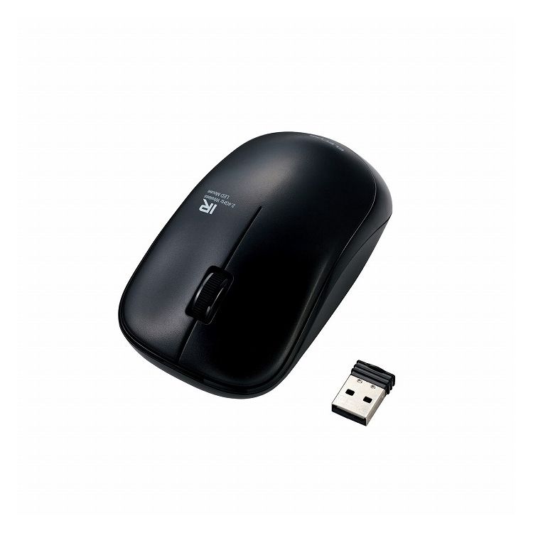 エレコム ワイヤレスマウス 3ボタン 省電力 電池長持ち 赤外線LED 2.4GHz 無線 ブラック黒 M-FIR08DRBK M-FIR08DRBK(代引不可)