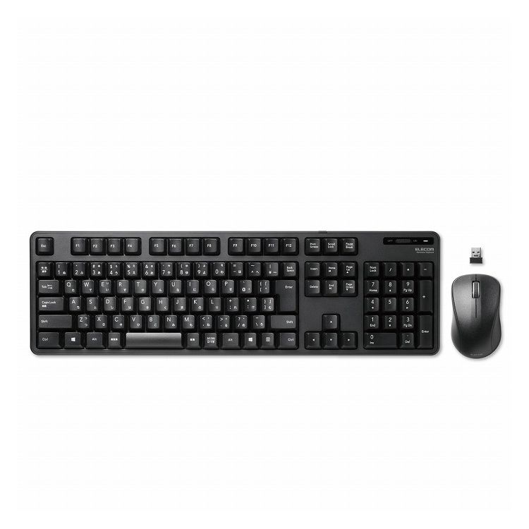 エレコム 無線キーボード メンブレン式 フルサイズ マウス付 ブラック TK-FDM106MBK(代引不可)【送料無料】