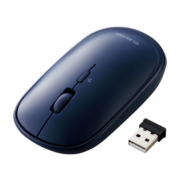 Trackball - エレコム ワイヤレスマウス BlueLED 薄型 モバイルマウス 収納ポーチ付き 割り当て機能 レシーバー収納付 ブルー M-TM10DBBU(代引不可)【送料無料】
