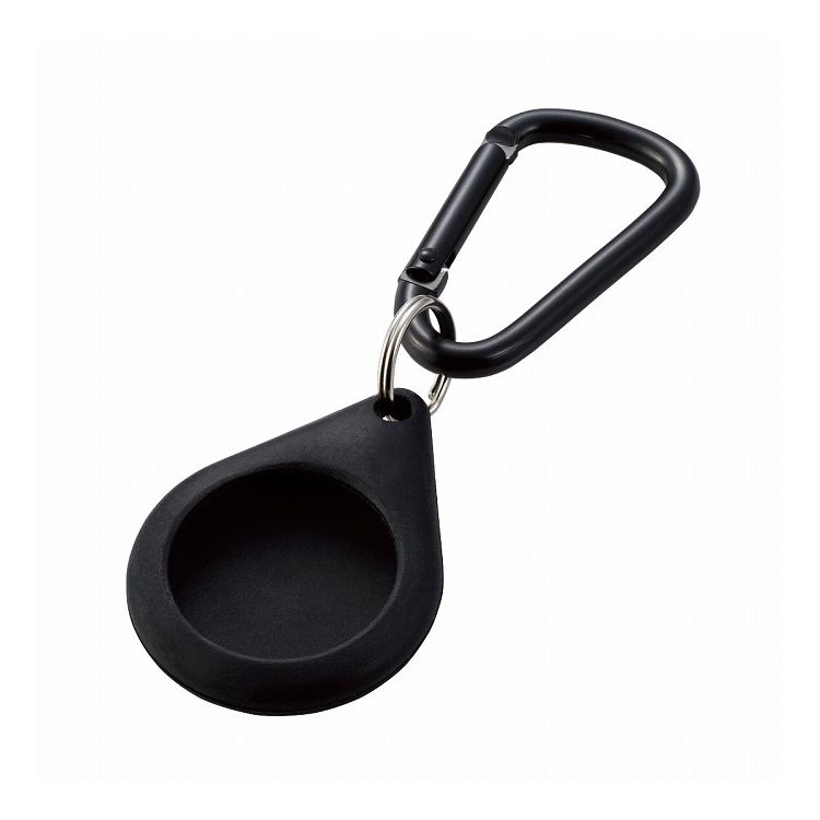 AirTag用ケース 保護カバー シリコン カラビナ付 アンチダストコート 持ち運び ブラック AT-SCKBK エレコム(代引不可)【メール便(ネコポス)】【...