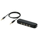 イヤホンジャック マルチイヤホンスプリッター 3分配 φ3.5mm 4極 ミニジャック×4 ボイスチャット 通話 EHP-35AD03BK(代引不可)【送料無料...