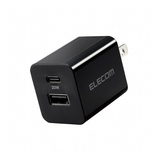 エレコム USB Type-C 充電器 PD 対応 最大出力20W タイプC ×1 USB A ×1 【 iPhone iPad Air Galaxy Xperia AQUOS OPPO Android 各種 他 】 スイングプラグ ブラック ELECOM(代引不可) エレコム USB Type-C 充電器 PD 対応 最大出力20W タイプC ×1 USB A ×1 【 iPhone iPad Air Galaxy Xperia AQUOS OPPO Android 各種 他 】 スイングプラグ ブラック ELECOM(代引不可)