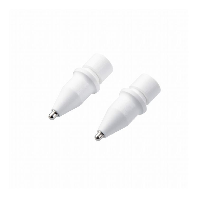 Apple Pencil 第2世代 第1世代 用 交換ペン先 2個入 太さ約1mm 極細 金属製 シャーペンのような描き心地 アップルペンシル iPad 用 ペン先 ホワイト P-TIPAP02(代引不可)【メール便配送】【送料無料】