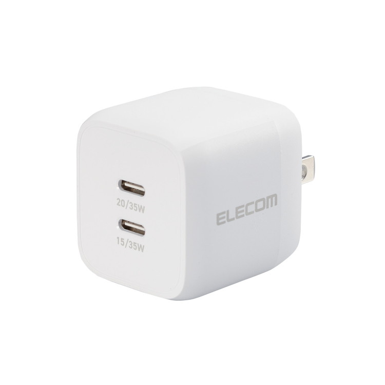 エレコム ELECOM USB Type-C 充電器 PD PPS対応 出力 35W タイプC ×2 【 MacBook Air iPad iPhone Android Nintendo Switch 等対応 】 ホワイト(代引不可)【送料無料】