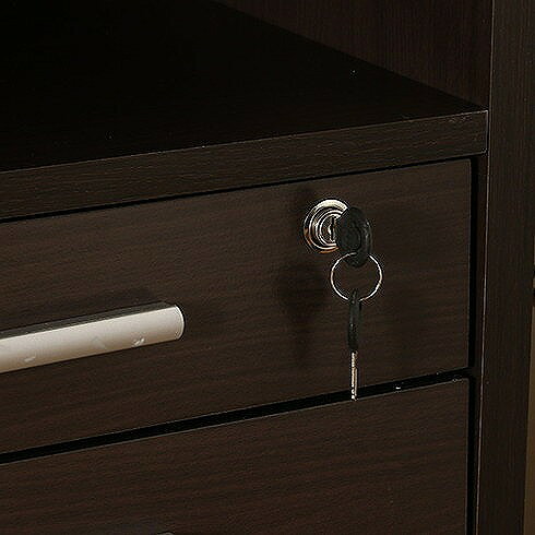 デスク2点セット ブラウン W1010×D590×H725mm おしゃれ 机 ブラウン(代引不可)【送料無料】 [2]