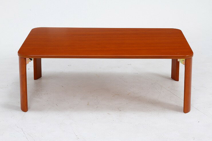 折脚ローテーブル W1050×D750×H320mm MDF(突板ラバーウッド) おしゃれ ブラウン(代引不可)【送料無料】