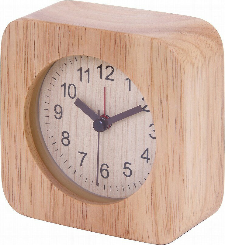 置時計 ウィル スクエア W102×D42×H102mm 天然木 ウォッチ おしゃれ ナチュラル(代引不可)【送料無料】