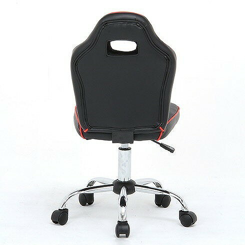 レーシングチェア キッズ用 W500×D500×H825~900mm 440~520mm +PVC ナイロン樹脂 鉄 おしゃれ レッド(代引不可)【送料無料】 [3]