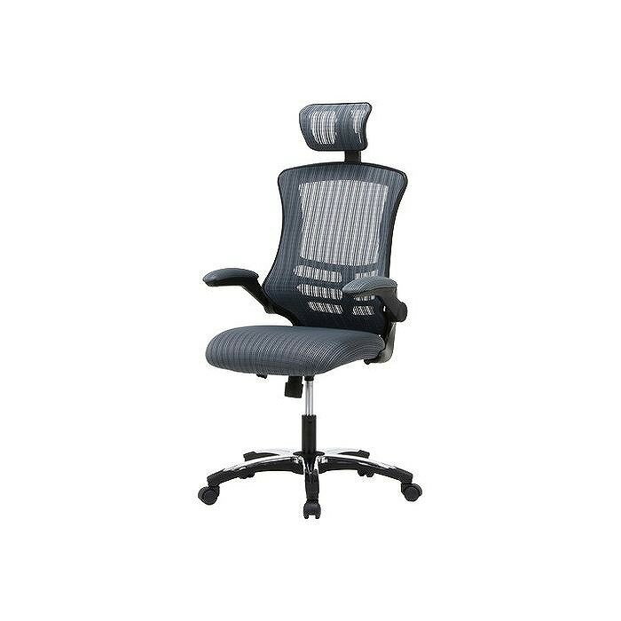 アームアップチェアー W660×D735×H1170~1290mm ポリエステル ナイロン樹脂 鉄 おしゃれ グレー(代引不..