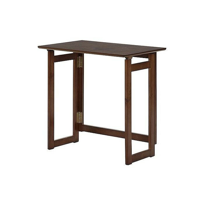 フォールディングテーブル W700×D450×H690mm 天然木化粧繊維板 おしゃれ ミディアムブラウン(代引不可)【送料無料】