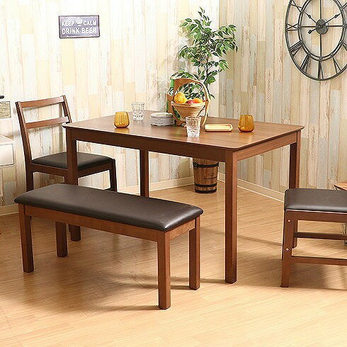 ダイニングテーブル W1200×D750×H720mm 天然木 MDF おしゃれ ブラウン(代引不可)【...