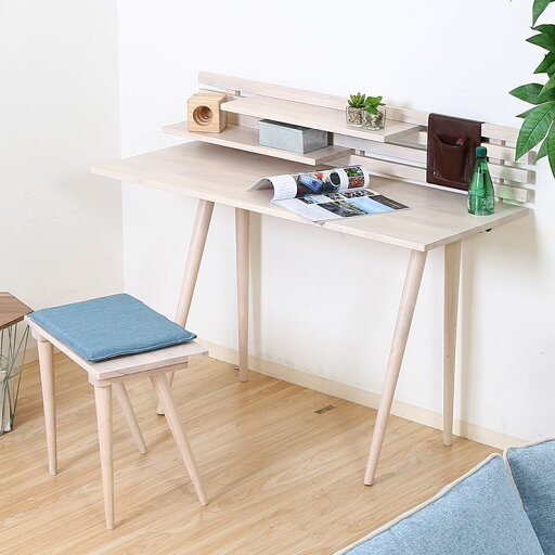 デスクセット ホワイトウォッシュ 幅120cm 奥行47.5cm 高さ74~94cm(代引不可)【送料無料】 デスクセット ホワイトウォッシュ 幅120cm 奥行47.5cm 高さ74~94cm(代引不可)【送料無料】
