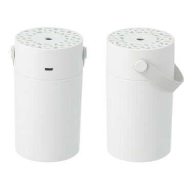 加湿器 スターライト ホワイト×グレー 200ml 幅7×奥行7×高さ11.1cm LEDライト 7色 取っ手付き シンプル 冬(代引不可)【送料無料】