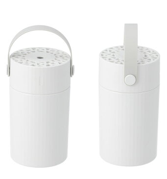 加湿器 スターライト ホワイト×グレー 200ml 幅7×奥行7×高さ11.1cm LEDライト 7色 取っ手付き シンプル 冬(代引不可)【送料無料】