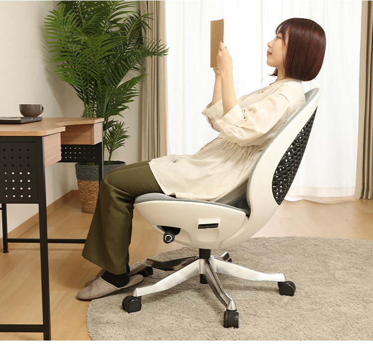 高機能オフィスチェア 卵型 肘なし キャスター付き デスクチェア アームレス スタイリッシュ おしゃれ かわいい リビング 書斎 リモートワーク オフィス チェア 椅子(代引不可)【送料無料】 [3]