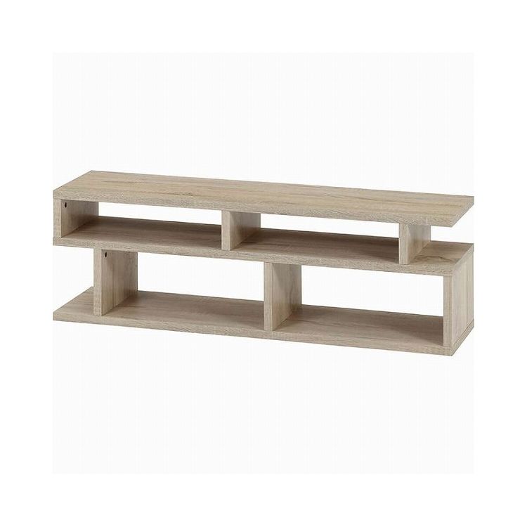 S字型TV台 120幅 オーク オークWH テレビ台(代引不可)【送料無料】