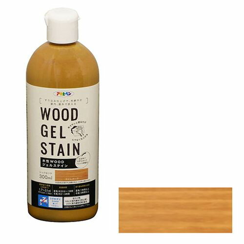 アサヒペン 水性WOODジェルステイン 300ML-ライトオーク