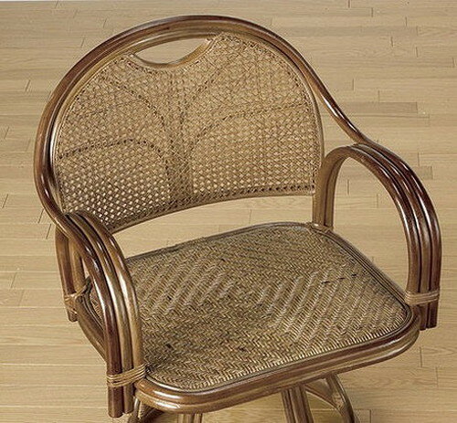 座椅子 天然籐回転チェア ハイタイプ 回転座椅子 籐 天然籐 回転 椅子 チェアー イス 高座椅子(代引不可)【送料無料】【smtb-f】 [2]