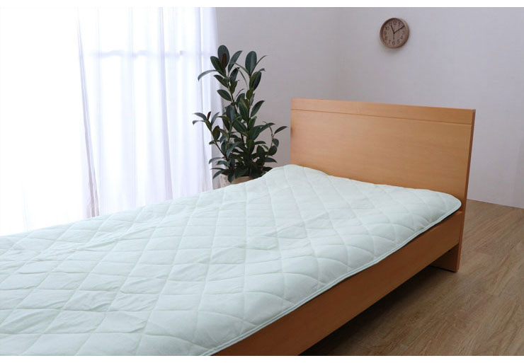 抗菌 敷パッド ダブル 140×205cm 青森ヒバエッセンス加工 敷きパッド 綿100% 寝具(代引不可)【送料無料】 [3]