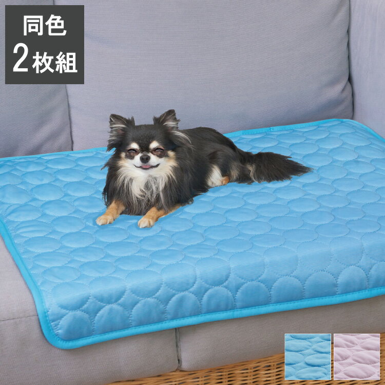 ペット用冷感マット 同色2枚組 幅70×奥行55cm 犬 猫 ペット用 暑さ対策(代引不可)【送料無料】 1