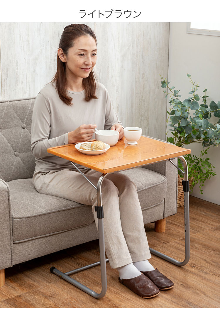 折りたたみテーブル 高さ調節 天板角度調節 折りたたみ デスク 収納式 サイドテーブル テレワーク リモートワーク 机 小さい コンパクト 一人用 折り畳み 折りたたみデスク(代引不可)【送料無料】 rcmdin-11472360 リコメン堂インテリア館 サンプル画像2