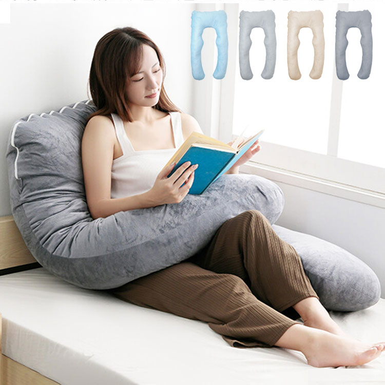 樂天商城 - 快眠U字型まくら 寝姿勢 体勢 サポート 高さ 硬さ 調整 枕 クッション 授乳クッション うつ伏せ 横向き 仰向け 寝相 洗える カバー 睡眠 リラックス(代引不可)【送料無料】