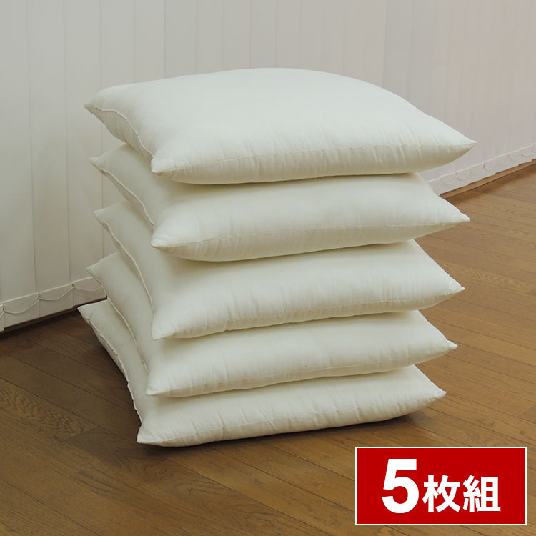 Round Floor Cushions - 座布団 日本製 ヌード座布団 国産 5枚組 座布団セット 綿100% 綿 和室 洋室 フローリング ざぶとん 高級感 肌ざわり 来客用 和座布団 飲食店 まとめ買い(代引不可)【送料無料】
