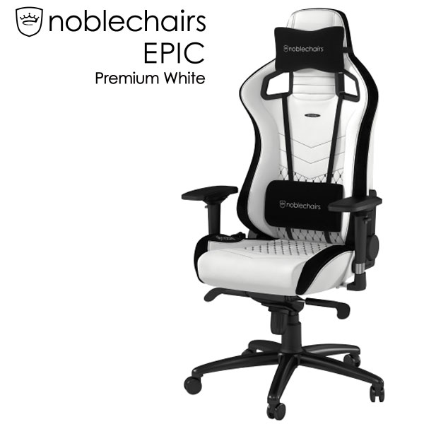 アーキサイト ゲーミングチェア noblechairs EPIC プレミアムホワイト ロッキング アームレスト eスポーツ オフィス NBL-PU-WHT-002(代引不可)【送料無料】 その1