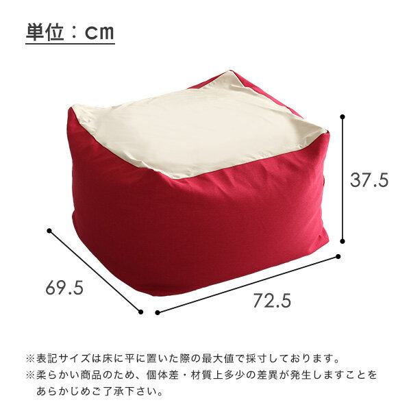 ビーズクッション 日本製 キューブ型 Lサイズ ヘタレにくい ビーズソファ 四角形 スツール （代引不可） （送料無料）