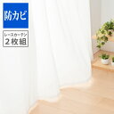 防カビレースカーテン 2枚組 幅100cm 【防カビ機能 結