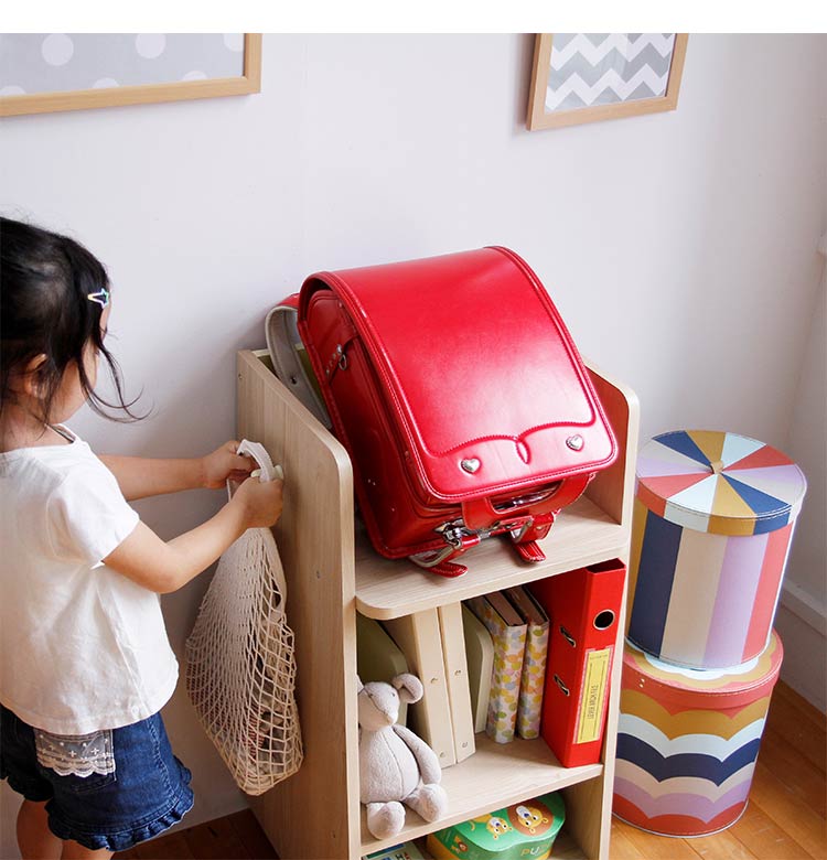 ランドセルラック スリム 幅45 木製 フック キャスター付き 子ども部屋 収納 シンプル ナチュラル キッズ収納 本棚 ランドセル A4ファイル 教科書 入学 進学 新学期 1年生 プレゼント(代引不可)【送料無料】 [3]