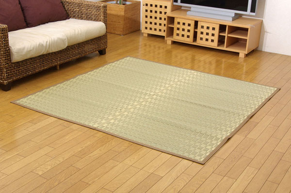 樂天商城 - 純国産 掛川織 い草カーペット 『松川』 ベージュ 本間8畳（約382×382cm)【送料無料】【代引き不可】