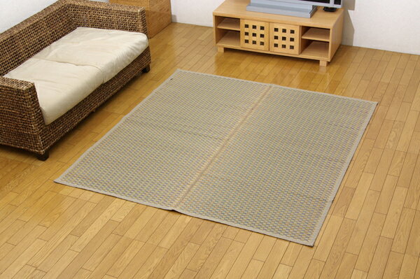 純国産 い草花ござ 『西条』 ベージュ 江戸間2畳（約174×174cm）(代引き不可)【送料無料】