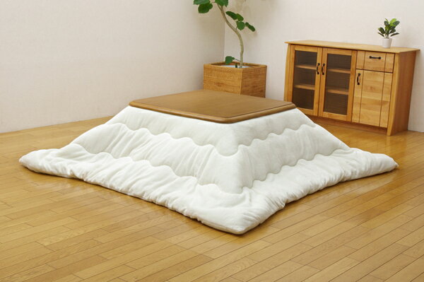 フランネル 無地 こたつ厚掛け布団単品 『フランIT』 アイボリー 185×185cm(代引き不可)【送料無料】