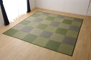 い草ラグ 花ござ カーペット ラグ 4.5畳 格子柄 市松柄 ピーア ブルー 本間4.5畳 約286×286cm(代引不可)【送料無料】(3)