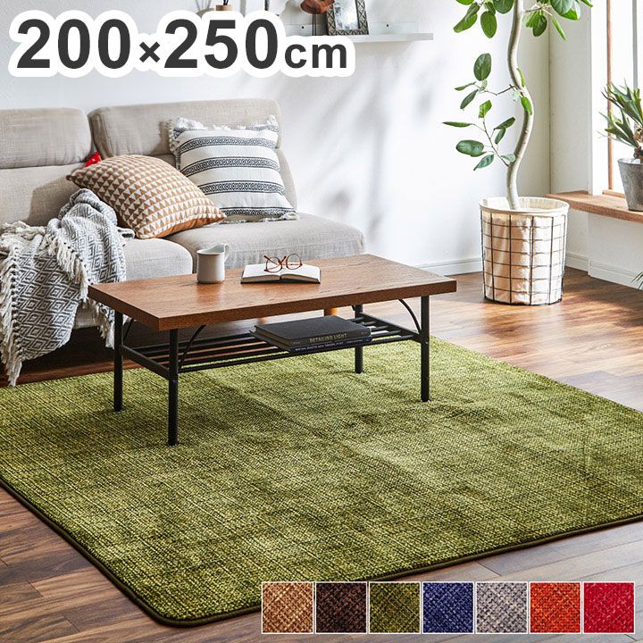 ■商品サイズ200×250cm■素材表地=ポリエステル100%【珊瑚マイヤ—針抜】 中材=ウレタンフォーム7mm　裏地=不織布※滑りにくい加工■生産国中国■特徴無地系のシンプルデザインです。表地は針抜きでポコポコとした凹凸を出し、なめらかな肌触りの珊瑚マイヤーを使用しています。裏面には滑りにくい加工を施しています。毛足が短いため、お掃除が簡単です。床暖房・ホットカーペット対応です。オールシーズンお使いいただけます。■備考【洗濯表示1】30℃以下の水温で、弱い手洗いがよい。（洗濯機は使用不可）【洗濯表示2】-【代引きについて】こちらの商品は、代引きでの出荷は受け付けておりません。【送料について】北海道、沖縄、離島は送料を頂きます。LINK90×185cm180×185cm200×250cm200×300cm
