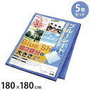 【5枚セット】 ブルーシート 180×180cm(2畳)ハトメ付き アウトドア レジャー 日曜大工 DIY 防災 ピクニック キャンプ 花見 夏 春 公園 バーベキュー(代引不可)【送料無料】