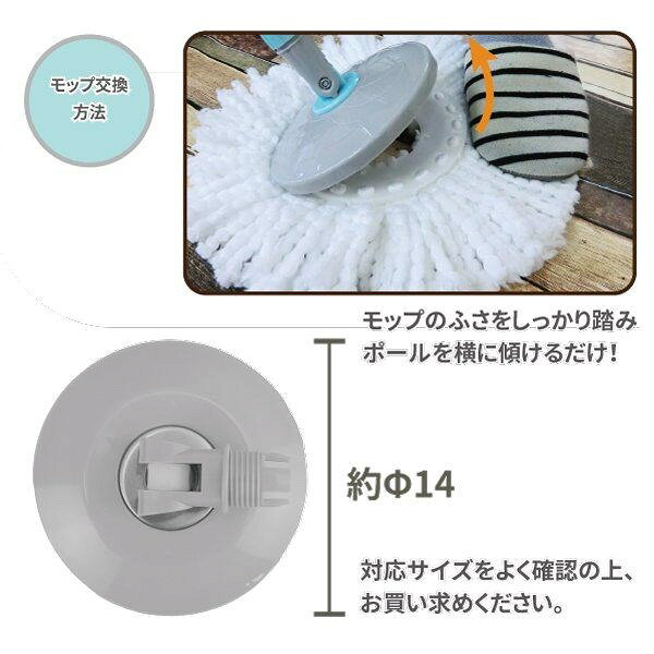 【スペア単品】 コンパクト 手回し回転モップ モップスペア モップ 掃除 掃除グッズ 洗浄 脱水(代引不可)【送料無料】