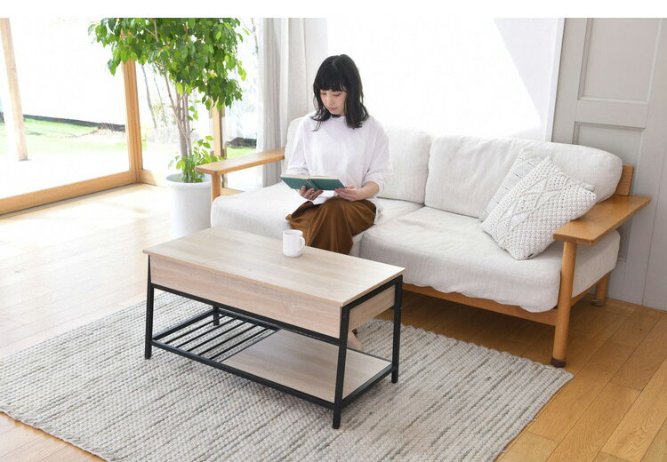 リフトアップコーヒーテーブル 天板昇降 リフトテーブル 収納付き 昇降式テーブル パソコンデスク ローテーブル 机 デスク 木製 テーブル 昇降式 昇降テーブル(代引不可)【送料無料】