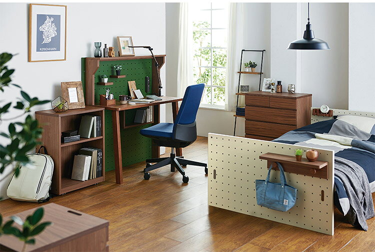チェスト KOIZUMI コイズミ PEG ペグ おしゃれ コーディネート シェルフ 組合せ 収納 ベッドデスク 自分好み デスクセット 子供用 フルオープンレール インテリア(代引不可)【送料無料】 [2]